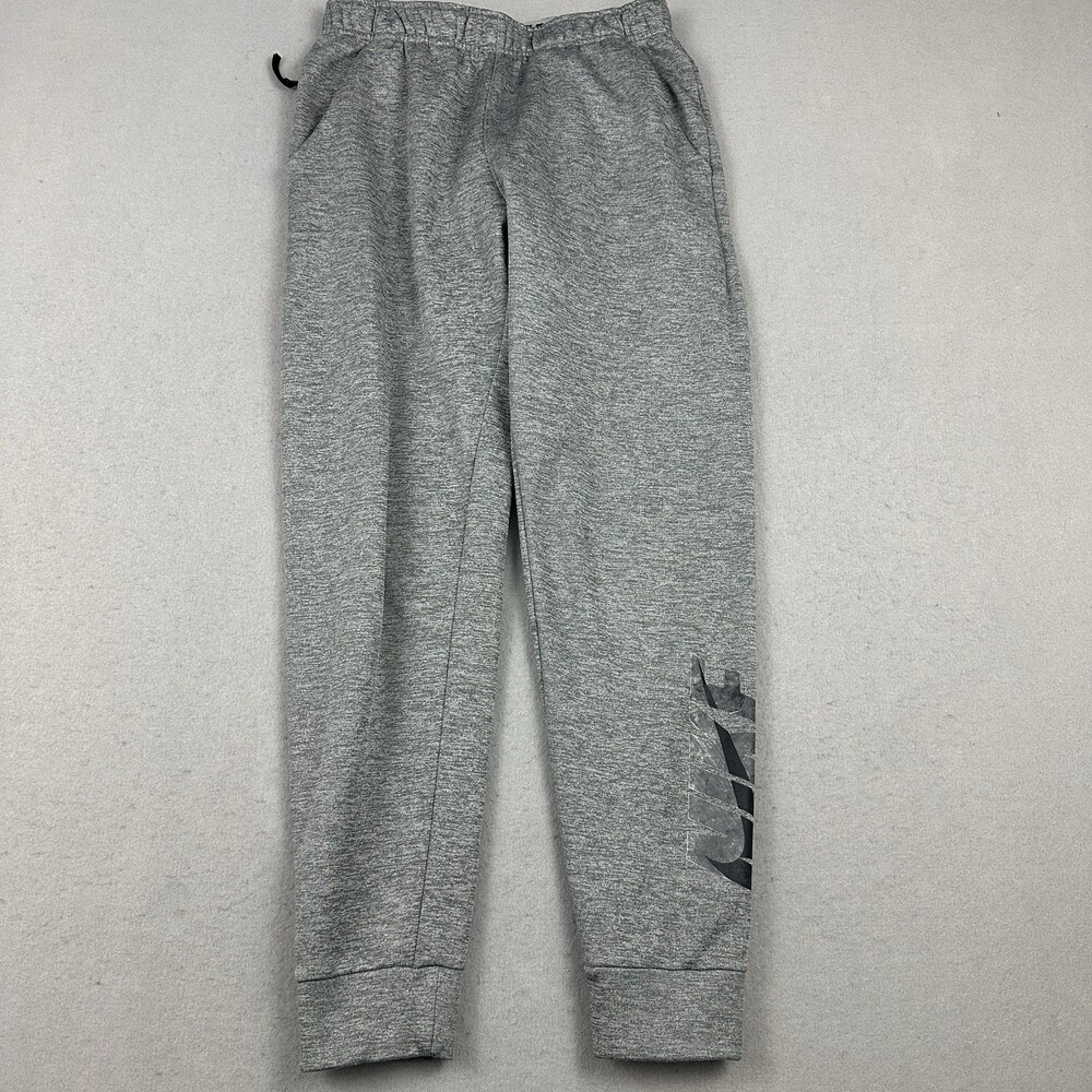Nike Pants Men Small Gray Heather Sweatpants Jogger Swoosh Dri Fit Zip Pocket S